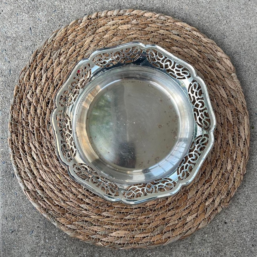 1960s VINTAGE Silver Plated WMF IKORA FOOTED TARNISH RESISTANT SERVING TRAY BOWL